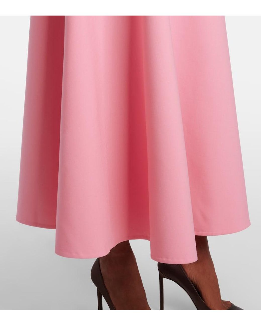 Oscar de la Renta Pink Wool-Blend Maxi Dress