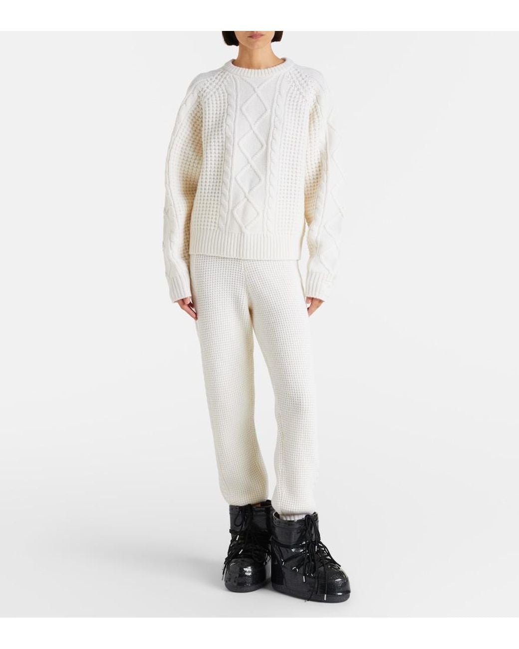 Perfect Moment White Crystal Wool Sweatpants