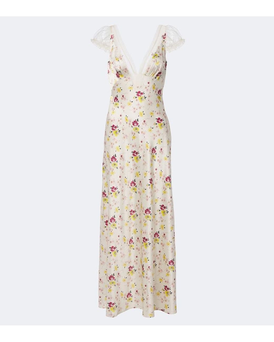 Doen Metallic Corelia Lace-Trimmed Silk Satin Maxi Dress