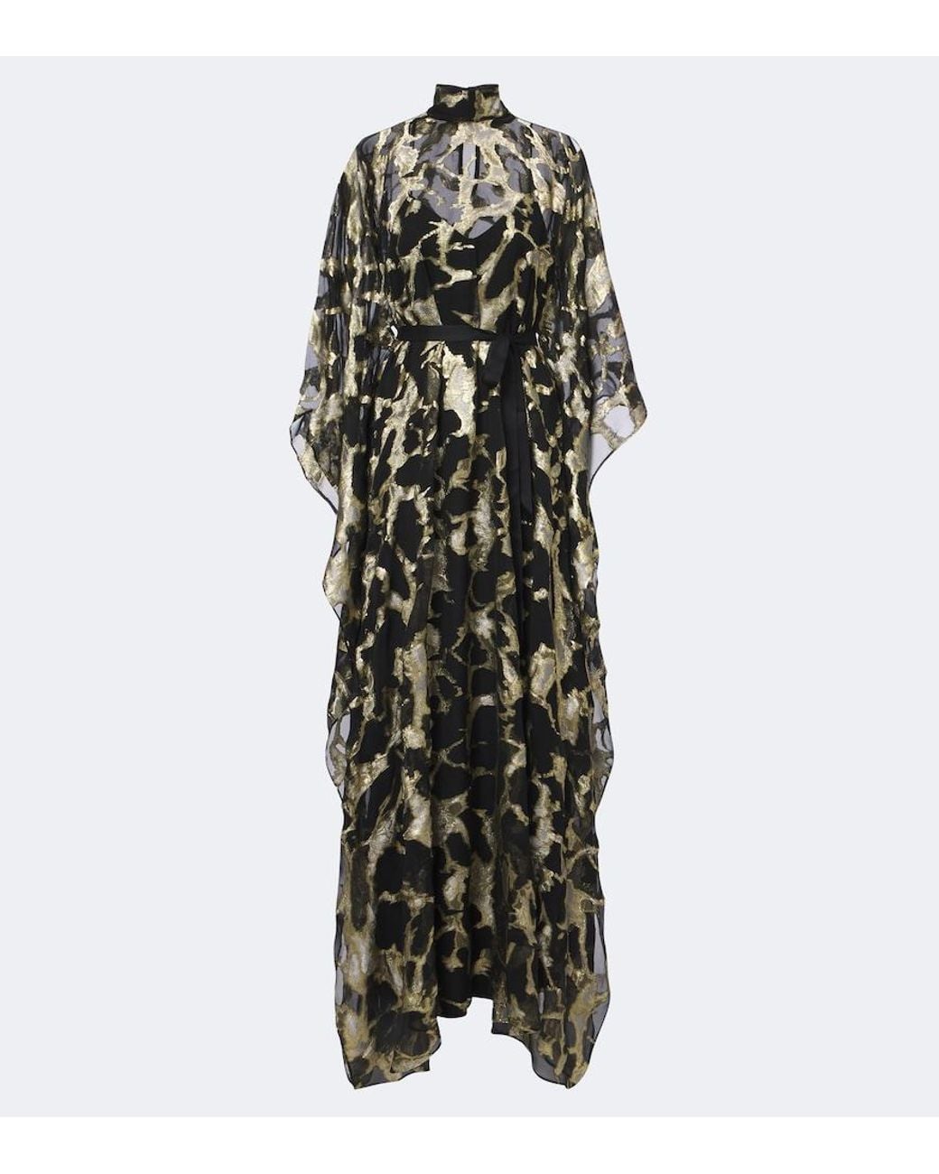 Taller Marmo Black Kintsugi Silk-Blend Fil Coupe Kaftan