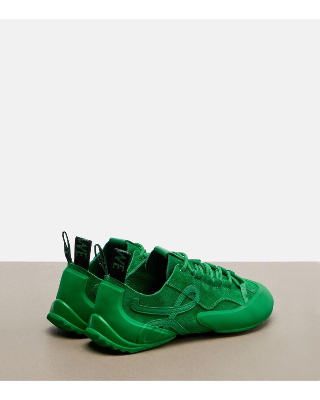 Loewe Green Grip Suede Sneakers
