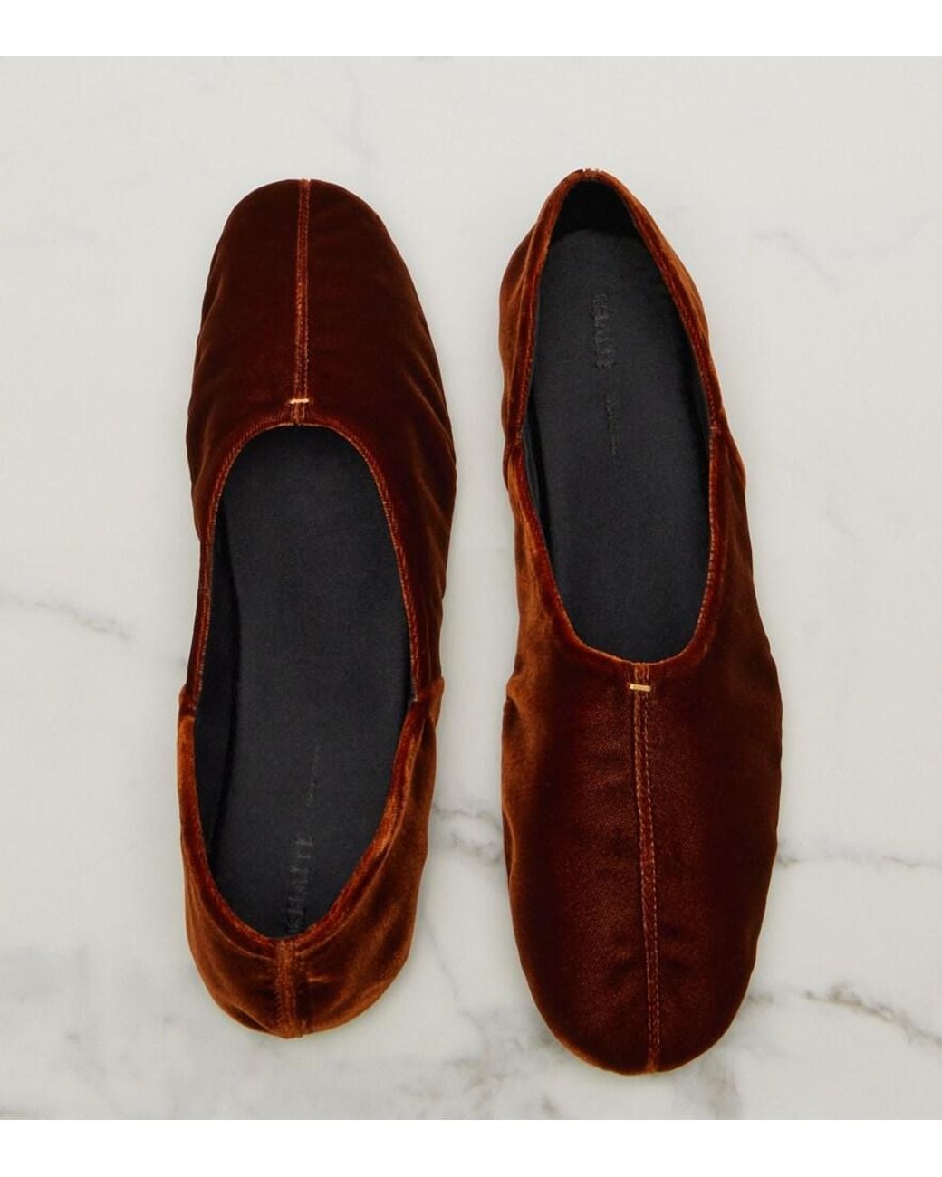 Khaite Brown Jane Velvet Ballet Flats