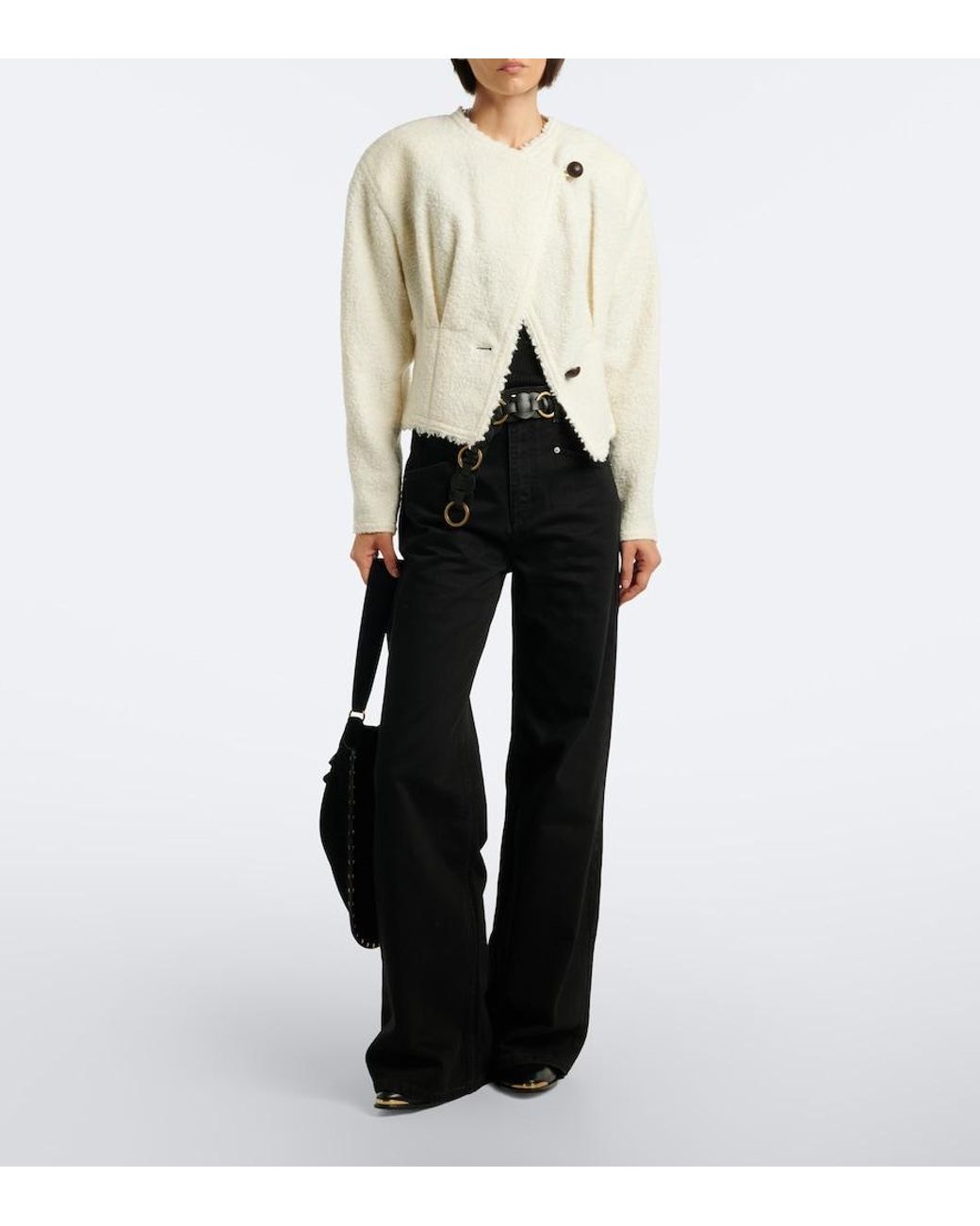 Isabel Marant White Suna Wool And Alpaca-Blend Boucle Jacket