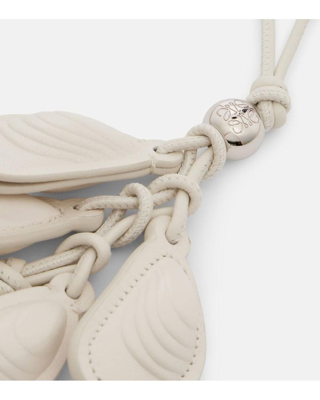 Loewe White Leather Bag Charm