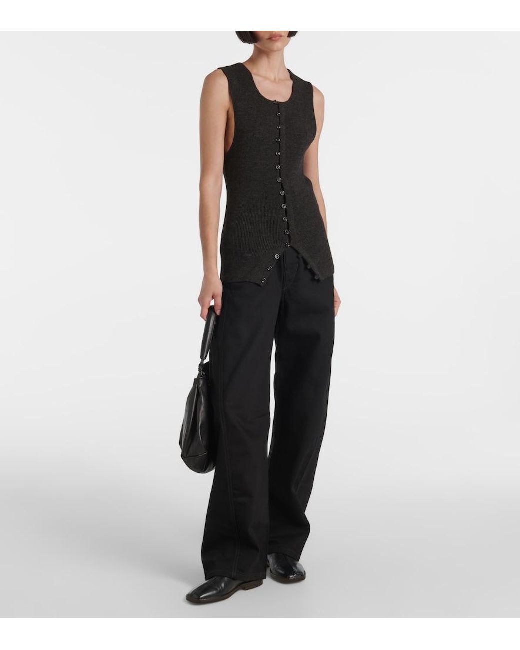 Lemaire Black Wool-Blend Vest
