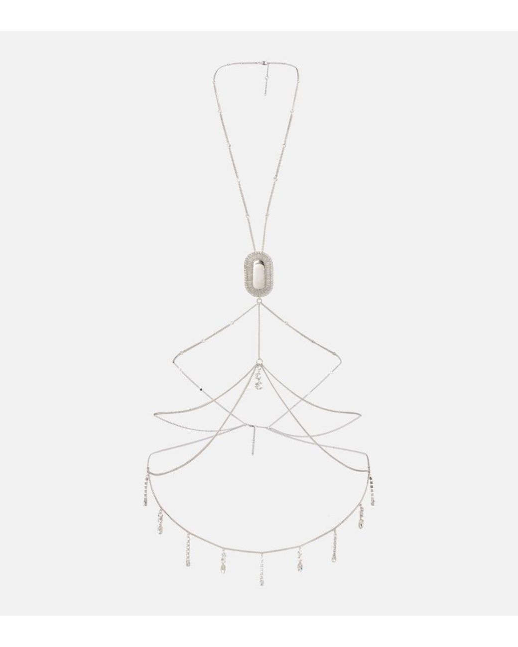 Catena Con Cristalli di Rabanne in White