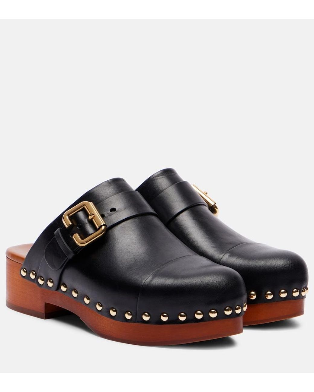 Chloé Multicolor Jeannette Embellished Leather Clogs