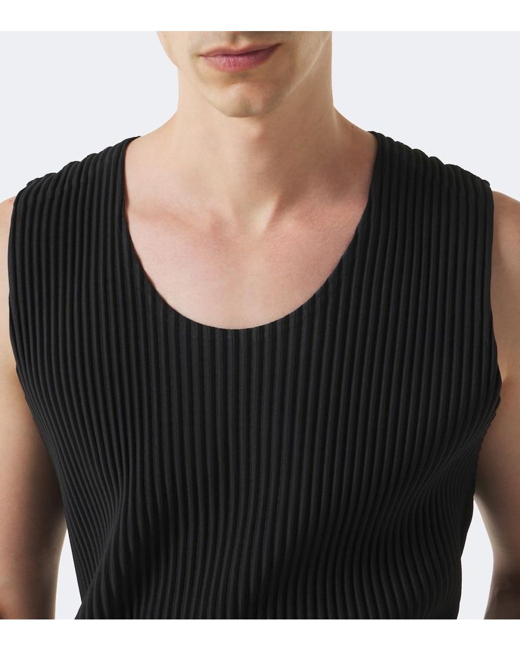 Homme Plissé Issey Miyake Black Monthly Colors: June Pleated Tank Top for men