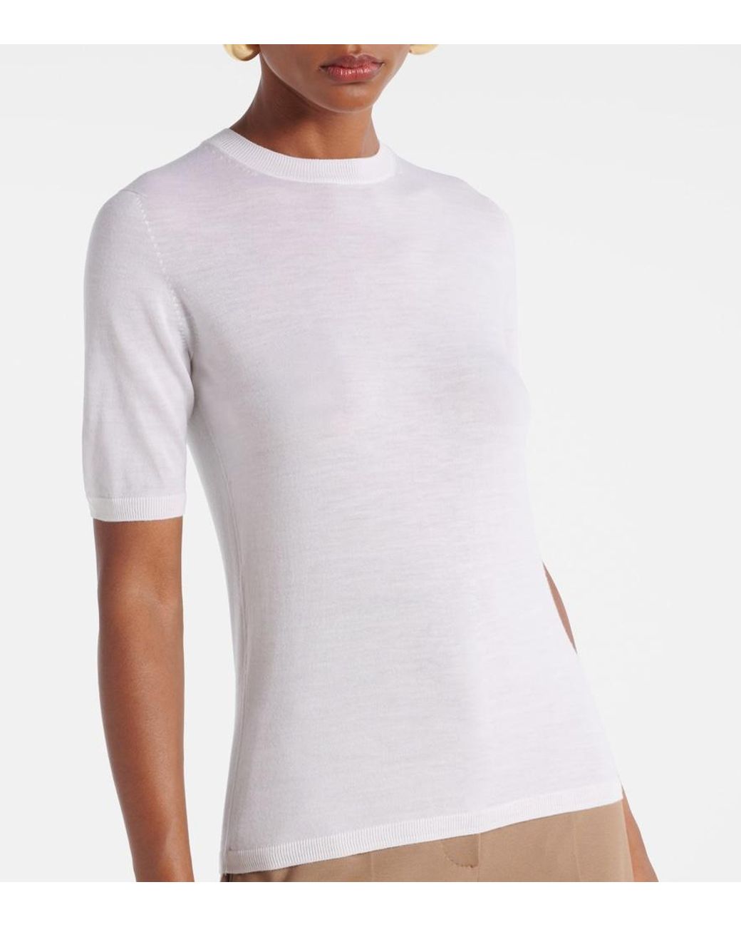 Max Mara White Gerico Virgin Wool Top