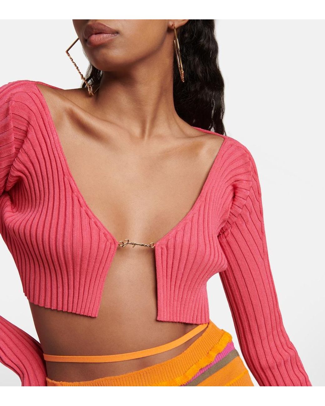 Jacquemus Red La Maille Pralu Cropped Cardigan