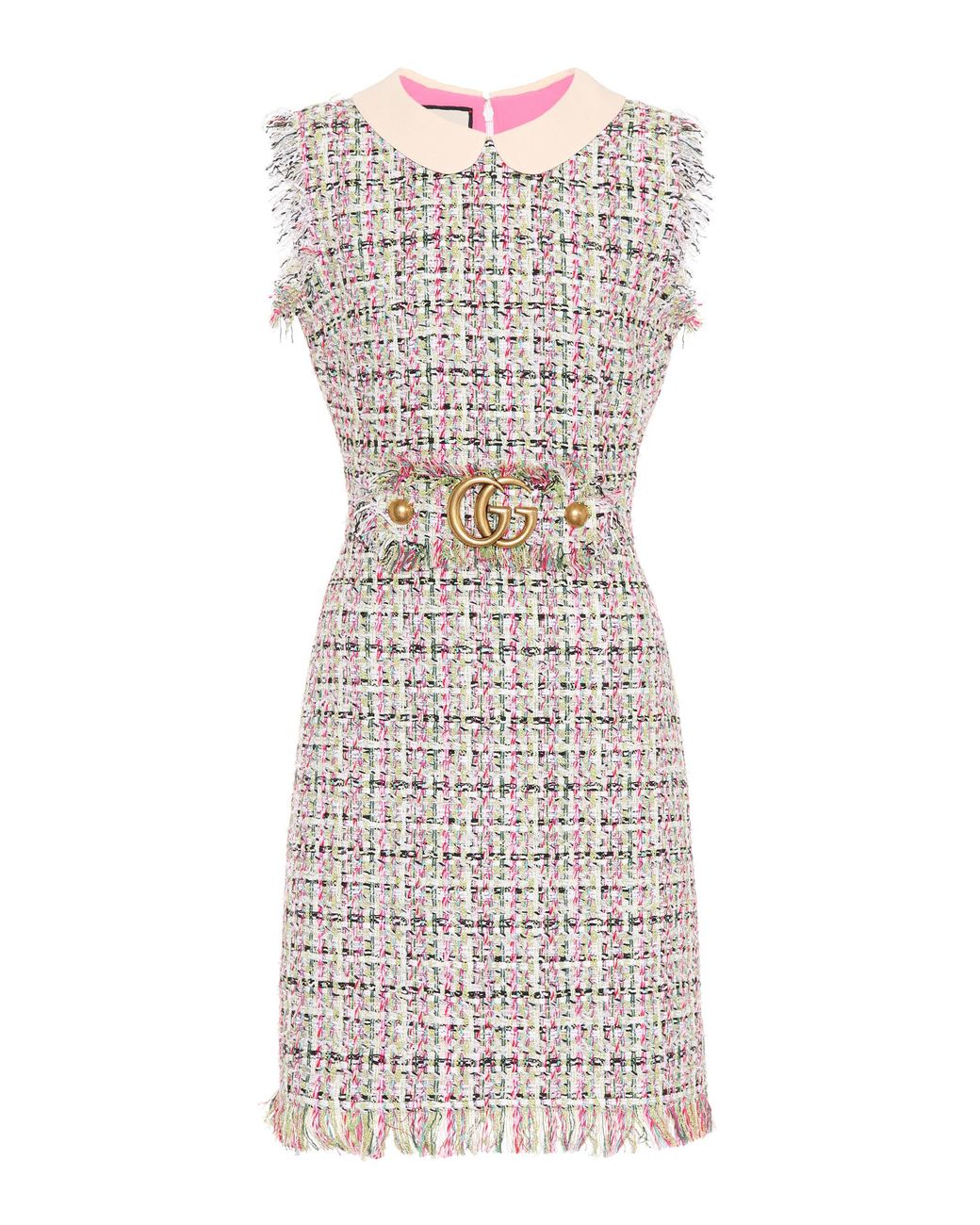GUCCI★素敵！SLEEVELESS TWEED CHECK WITH CRYSTAL BOW DRESS $2980 NWT Gucci Tweed Check Sleeveless Dress With Crystal