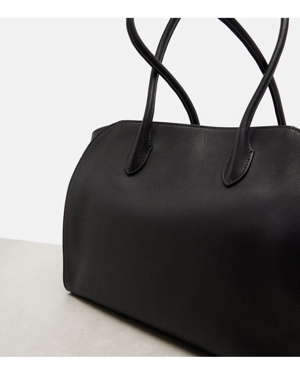 The Row Black Marlo 14 Leather Tote Bag