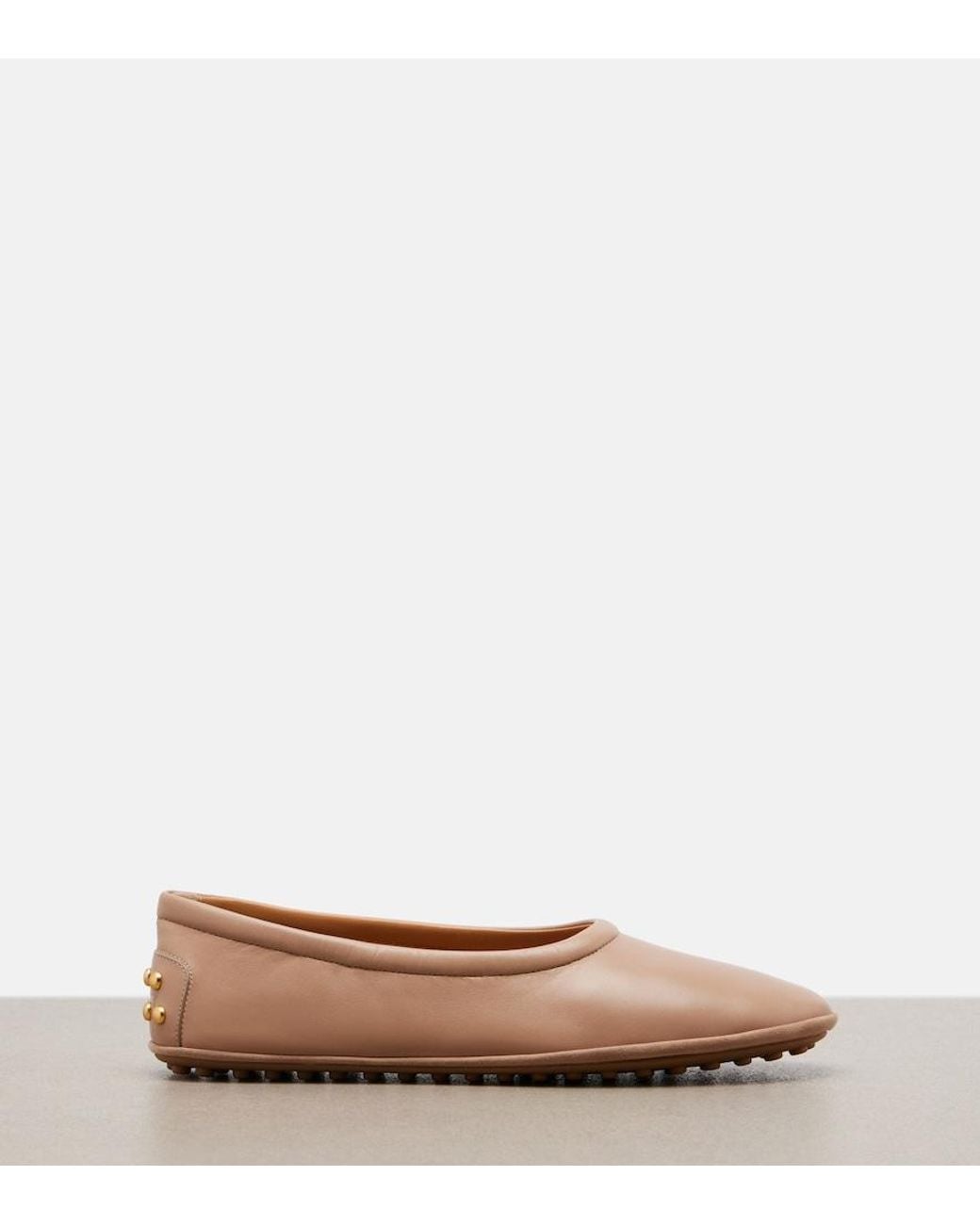 Tod's Brown Leather Ballet Flats