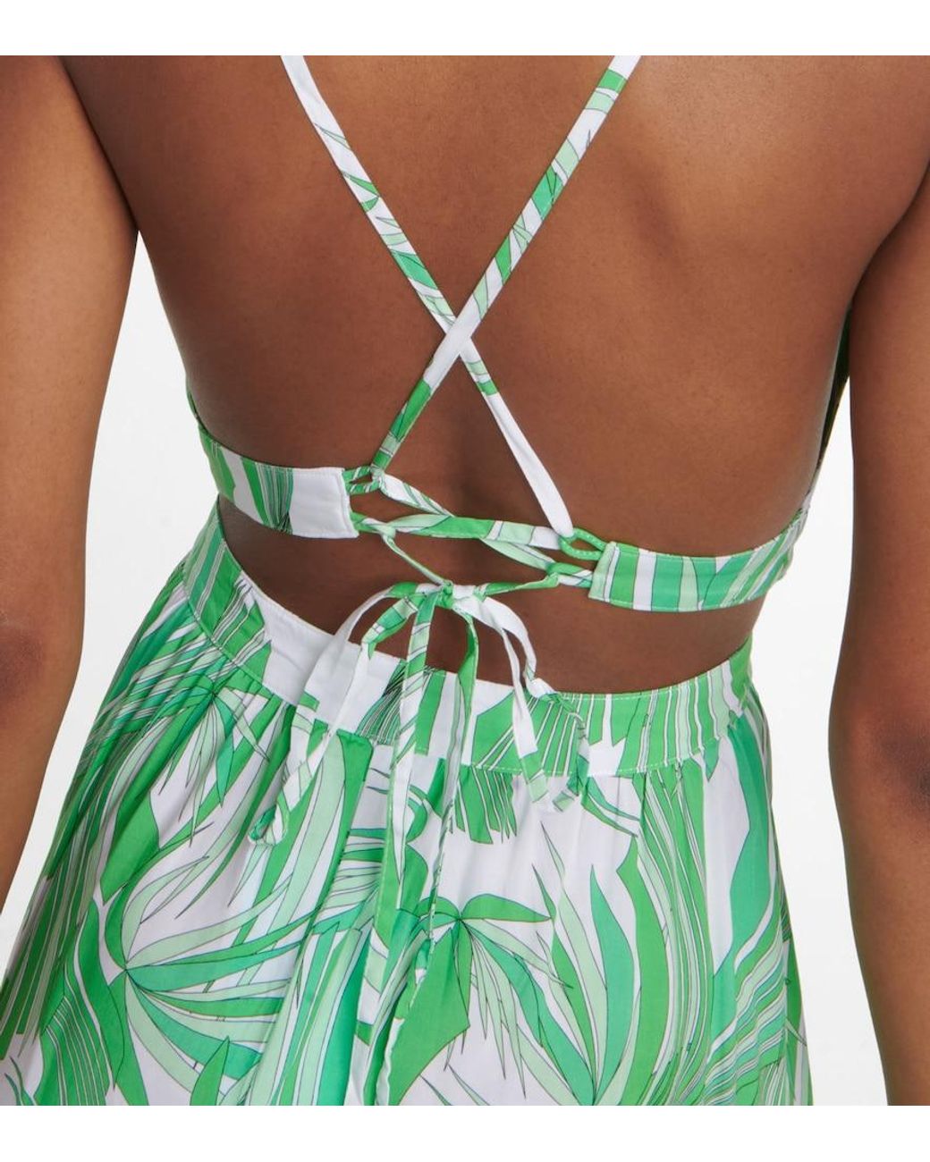 Melissa Odabash Green Arabella Printed Maxi Dress