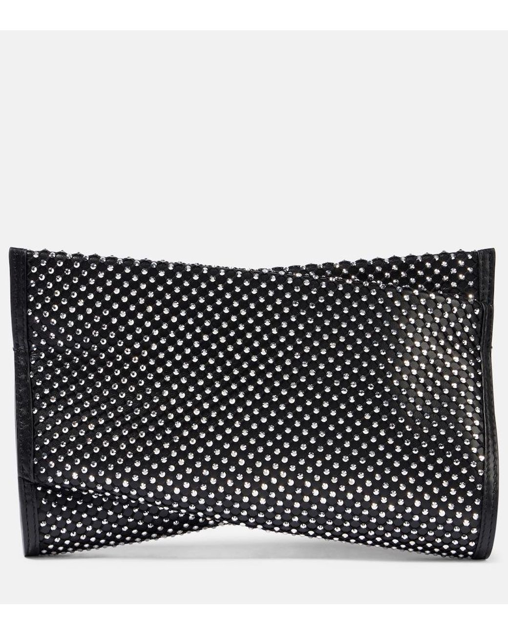 Christian Louboutin Black Loubitwist Small Strass Clutch Bag