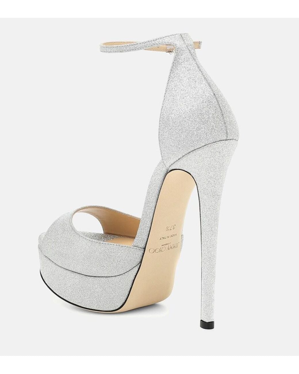Jimmy Choo Metallic Max 150 Glitter Platform Sandal
