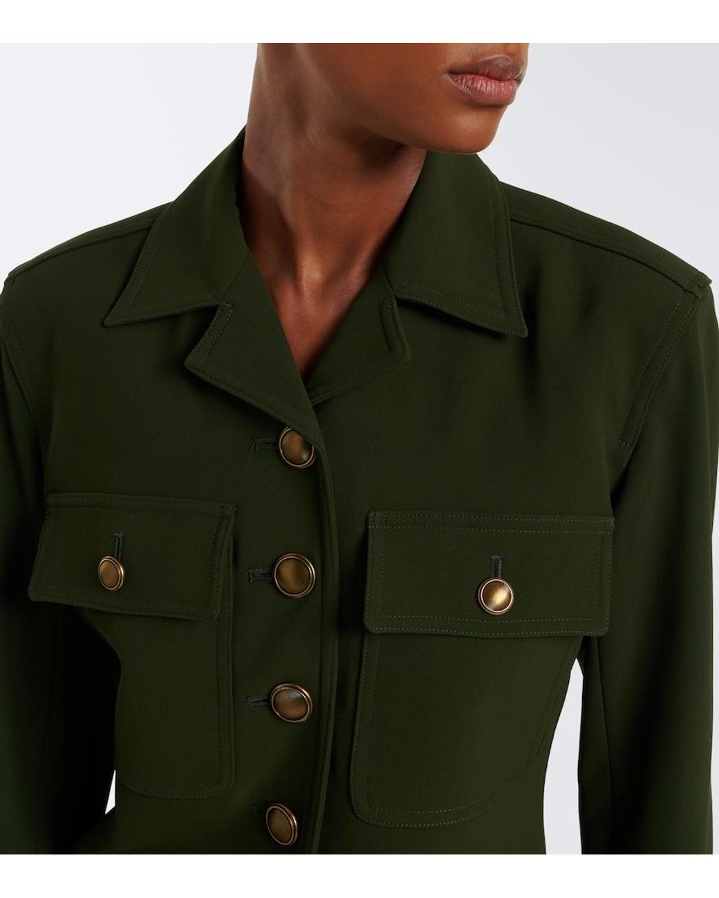 Veronica Beard Green Molyneux Crepe Jacket