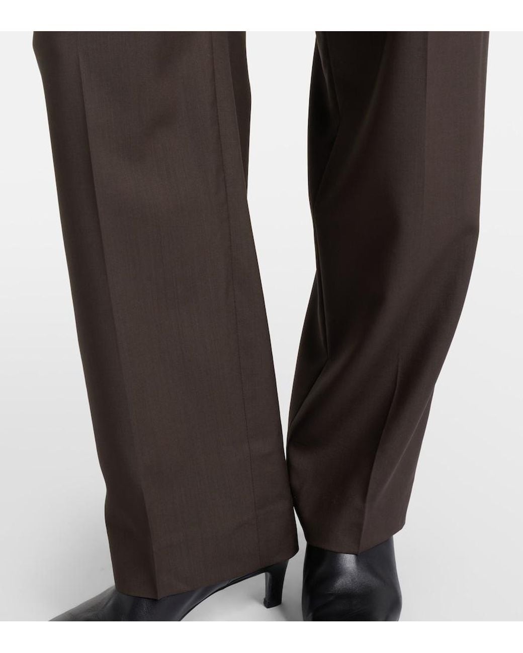 Totême Brown Pleated Wide-Leg Pants