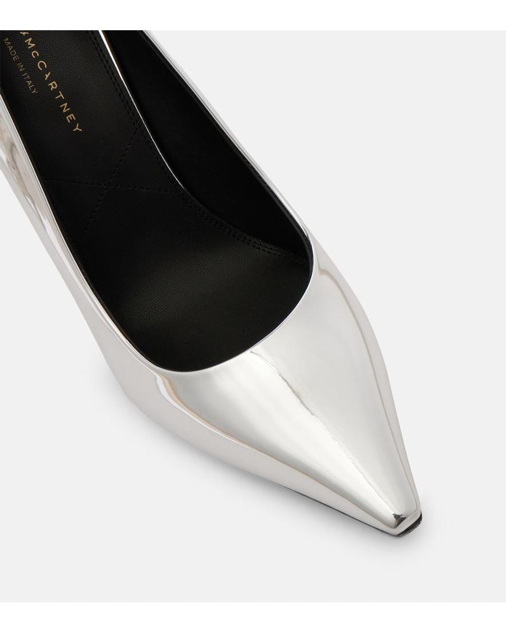 Stella McCartney White Elsa 103 Metallic-Effect Pumps