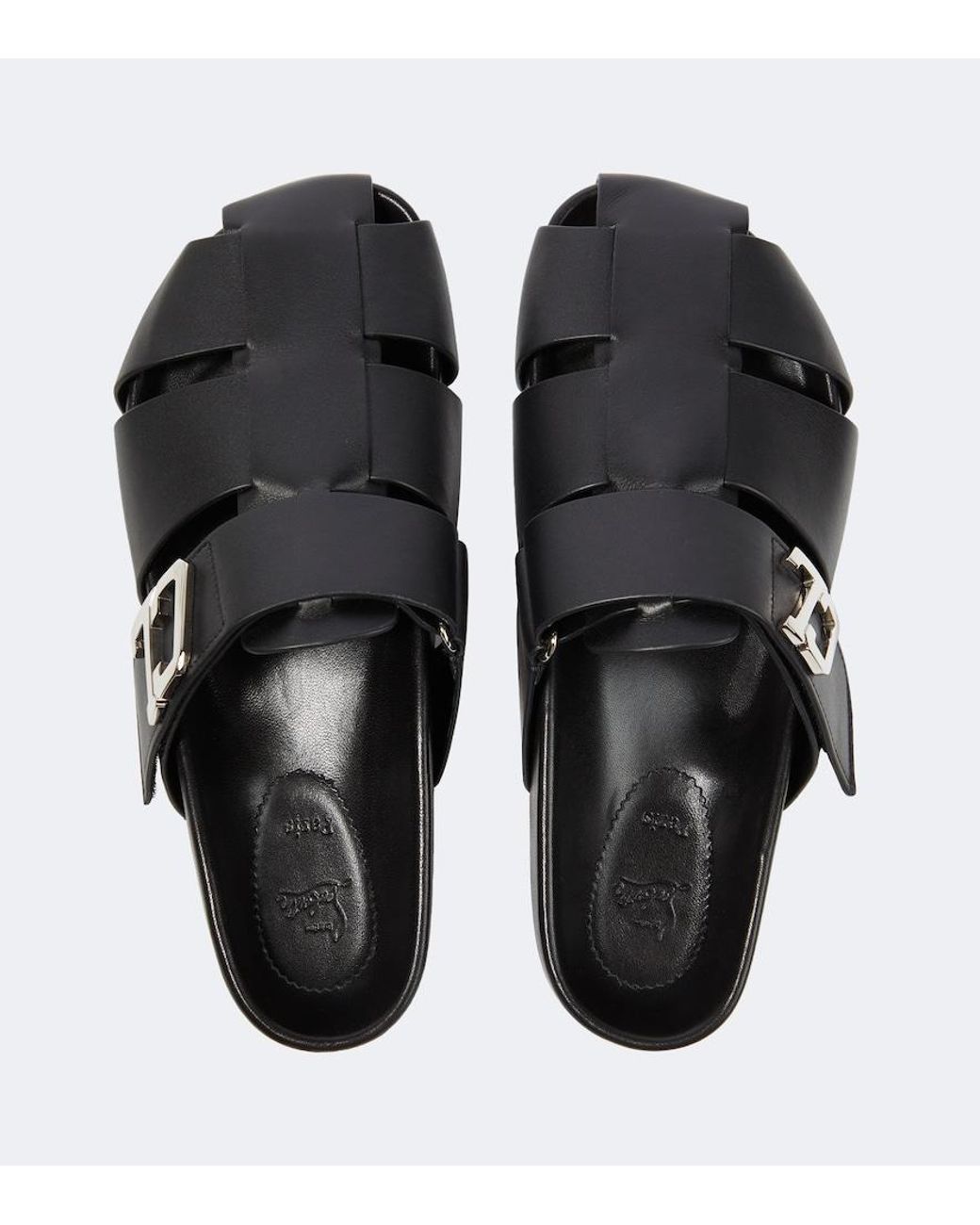 Christian Louboutin Black Abubizz Leather Slippers for men