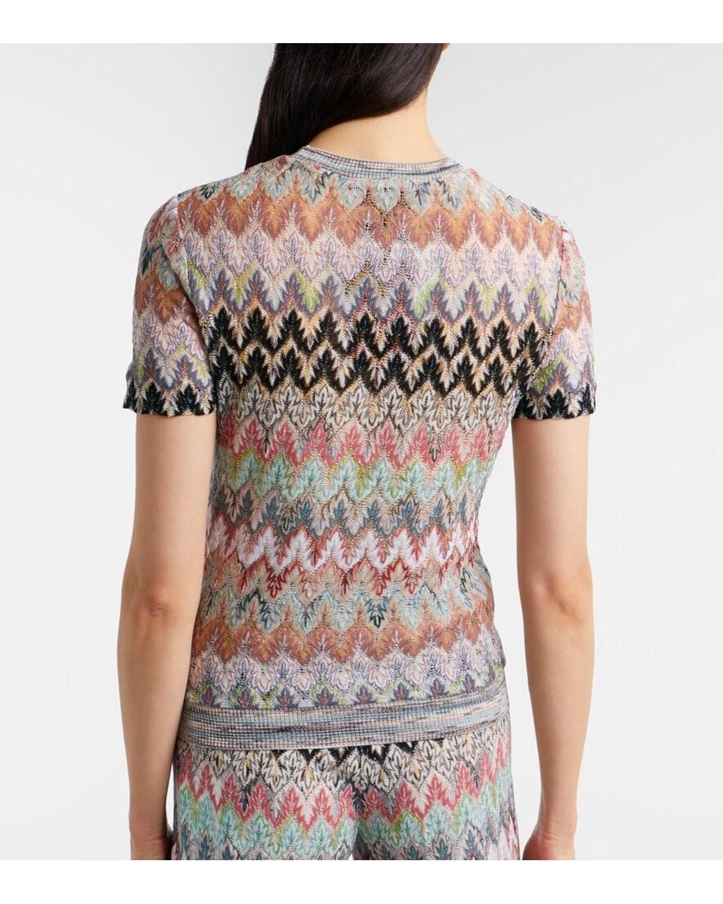Missoni White Zigzag Lame T-Shirt