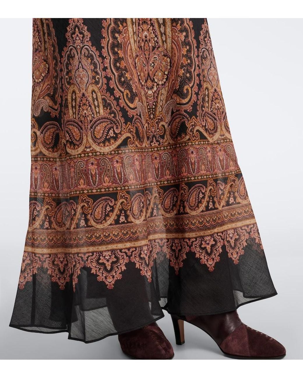 Zimmermann Brown Ascent Paisley Linen And Silk Maxi Dress