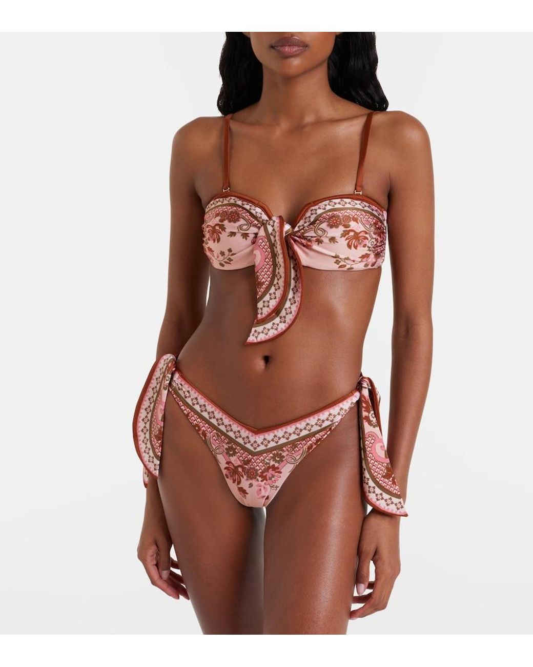 Zimmermann White Aster Printed Bikini