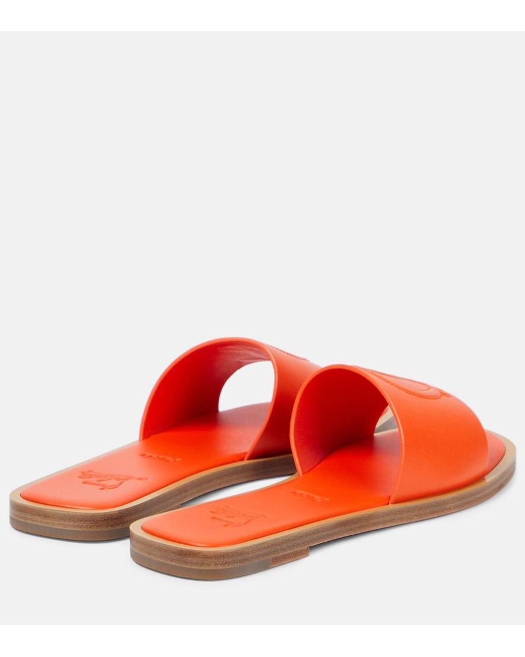 Christian Louboutin Orange Cl Mule Leather Sandal