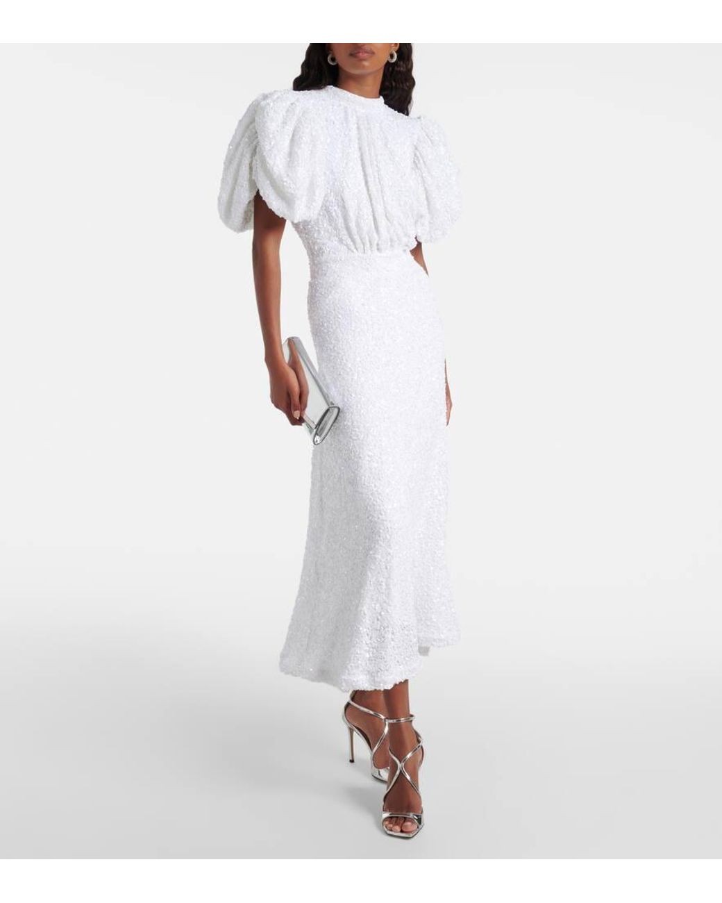 ROTATE ワンピース Bridal sequined puff-sleeve gown926721 ROTATE BIRGER CHRISTENSEN Bridal Sequined Puff-Sleeve Gown