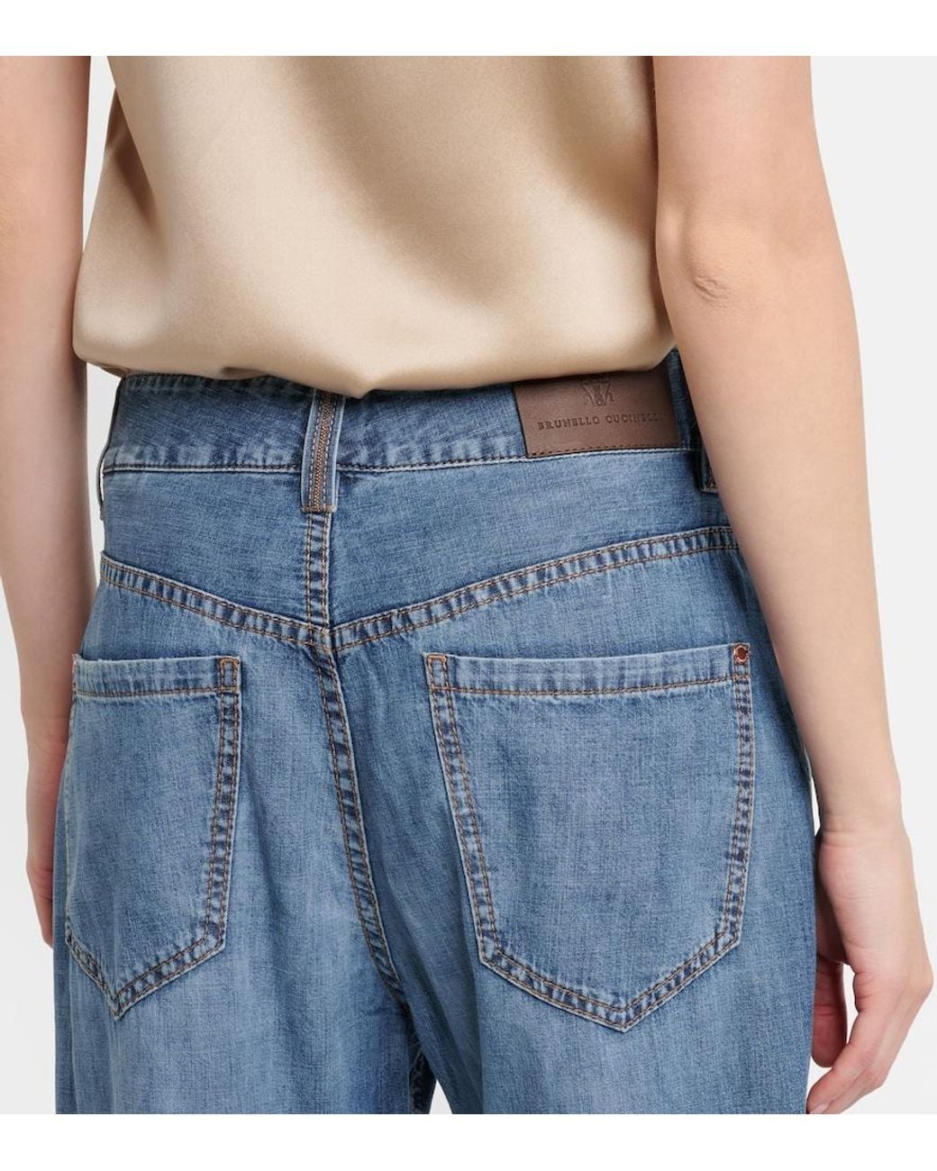 Brunello Cucinelli Blue Mid-Rise Straight Jeans