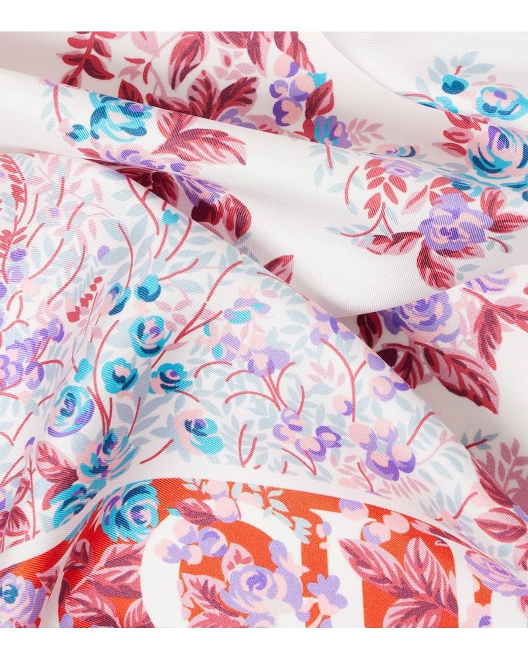 Gucci Red Printed Silk Twill Carré