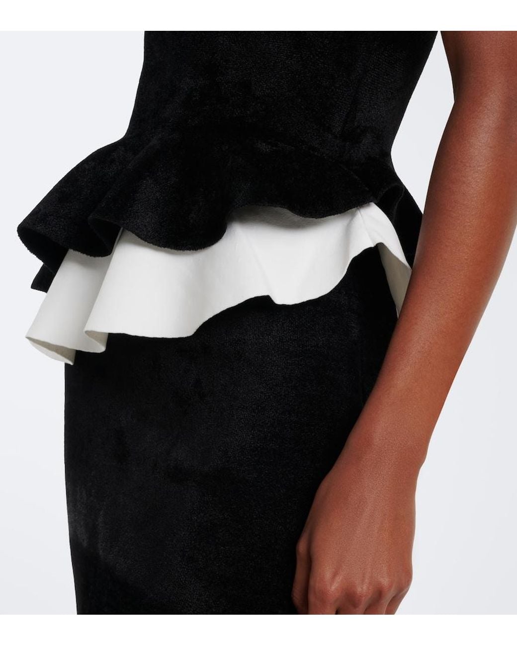 Roland Mouret Black Paneled Peplum Cocktail Dress