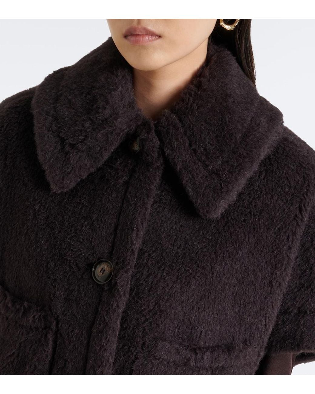 Max Mara Black Wool And Silk Teddy Jacket