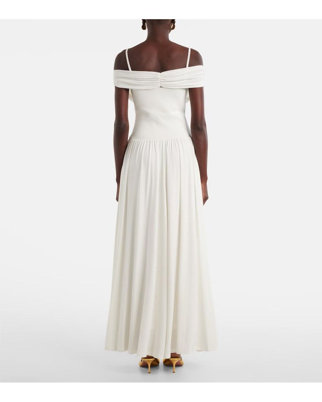 Jonathan Simkhai White Amarantha Draped Jersey Maxi Dress