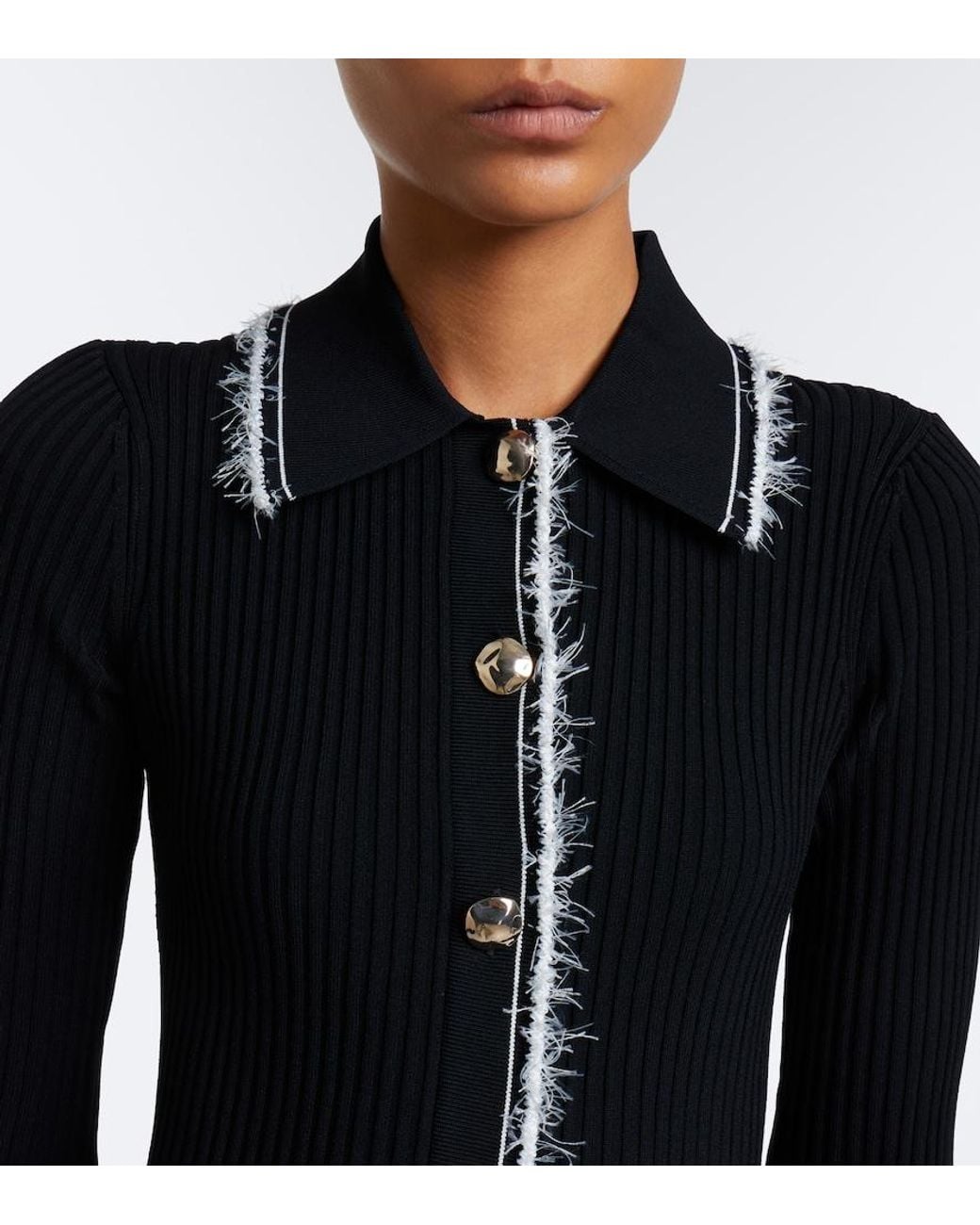 Jonathan Simkhai Black Ribbed-Knit Shirt Dress