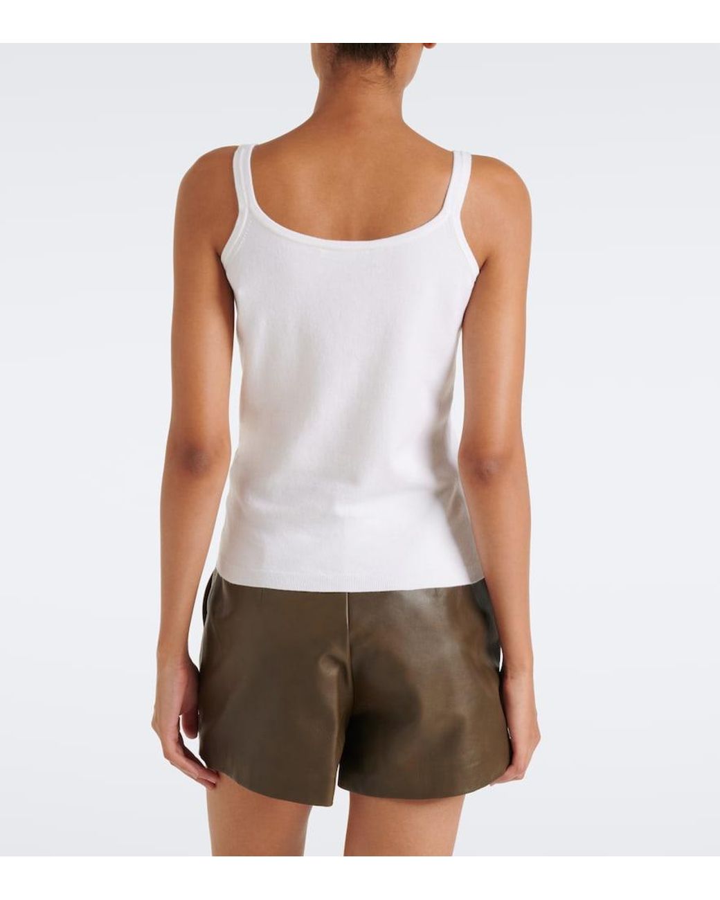 Max Mara White Wool-Blend Tank Top