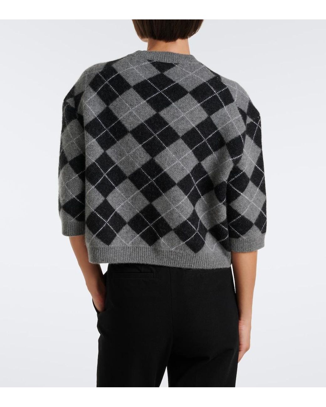 arch4 Black Karlie Argyle Cashmere Sweater