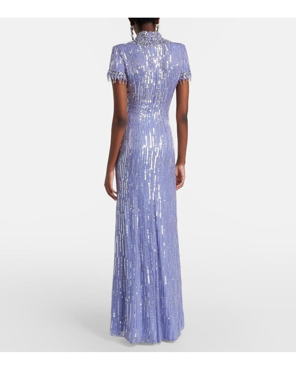Jenny Packham Purple Madelaine Embellished Gown