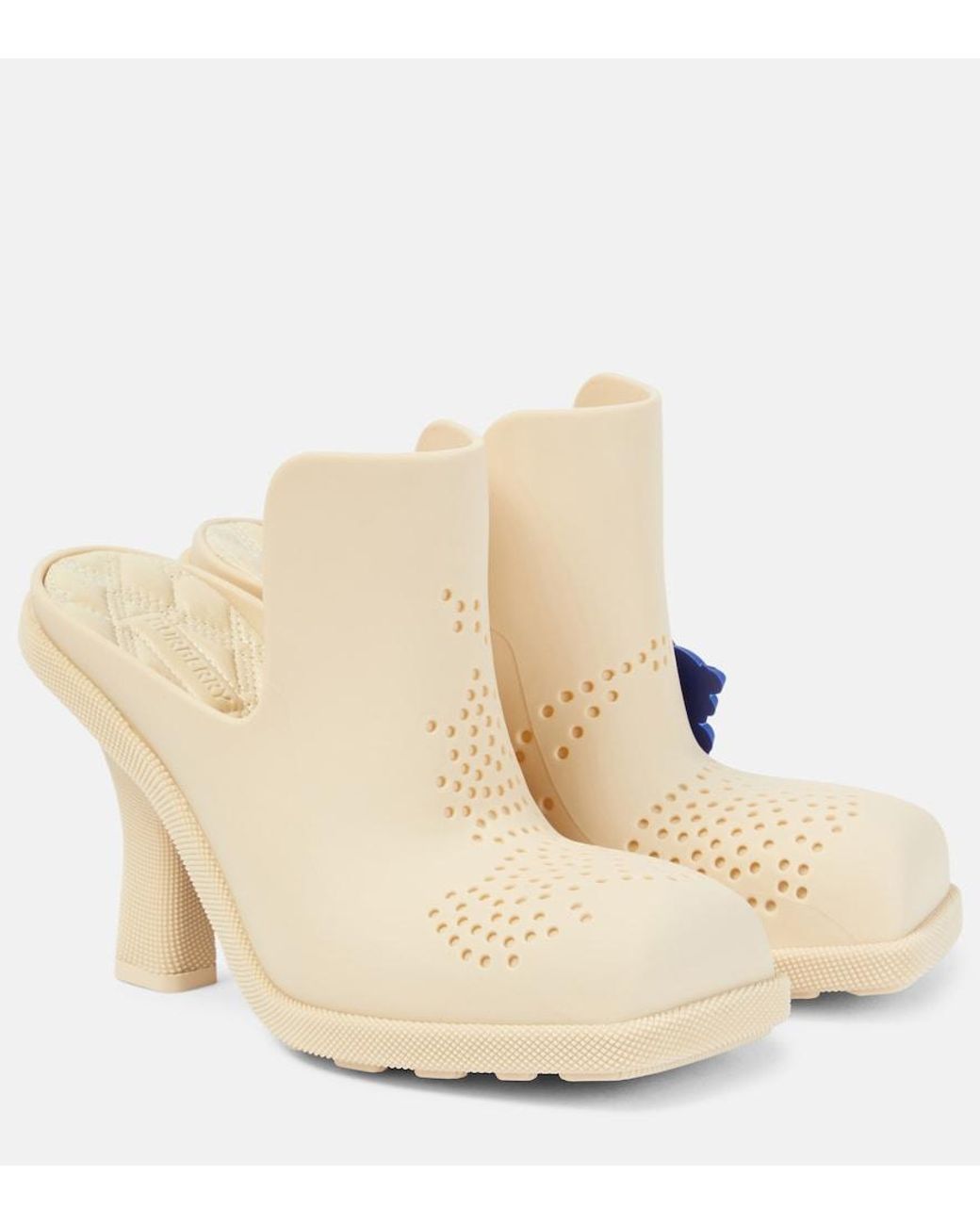 Burberry Natural Mules Highland Aus Gummi