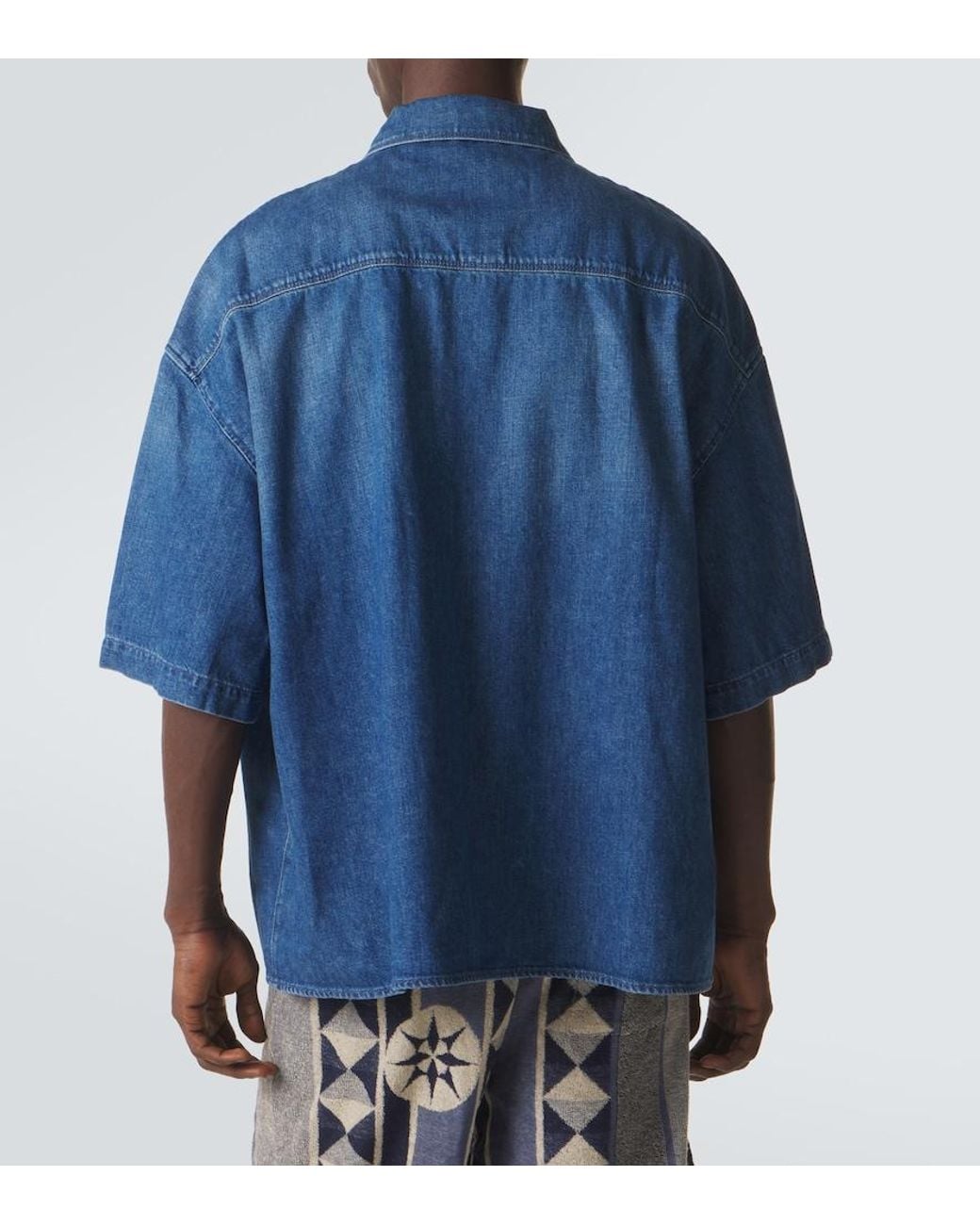 Loewe Blue Paula's Ibiza Denim Bowling Shirt for men