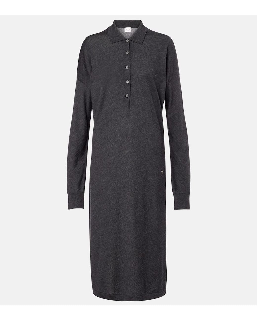 Tod's Blue Wool And Silk Polo Dress