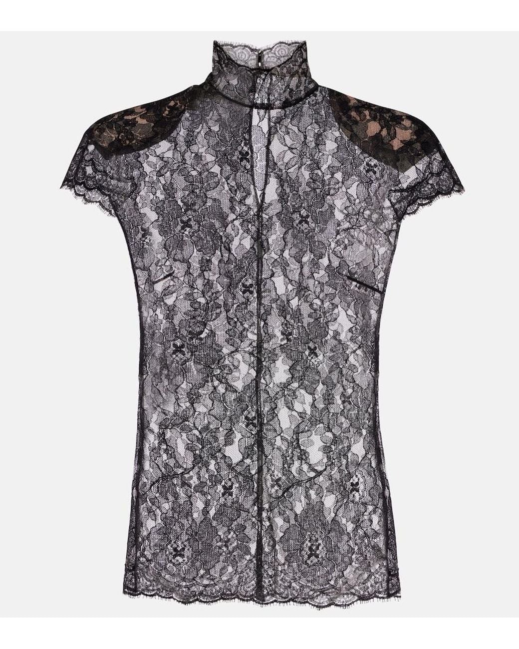 Valentino Black Cotton-Blend Top