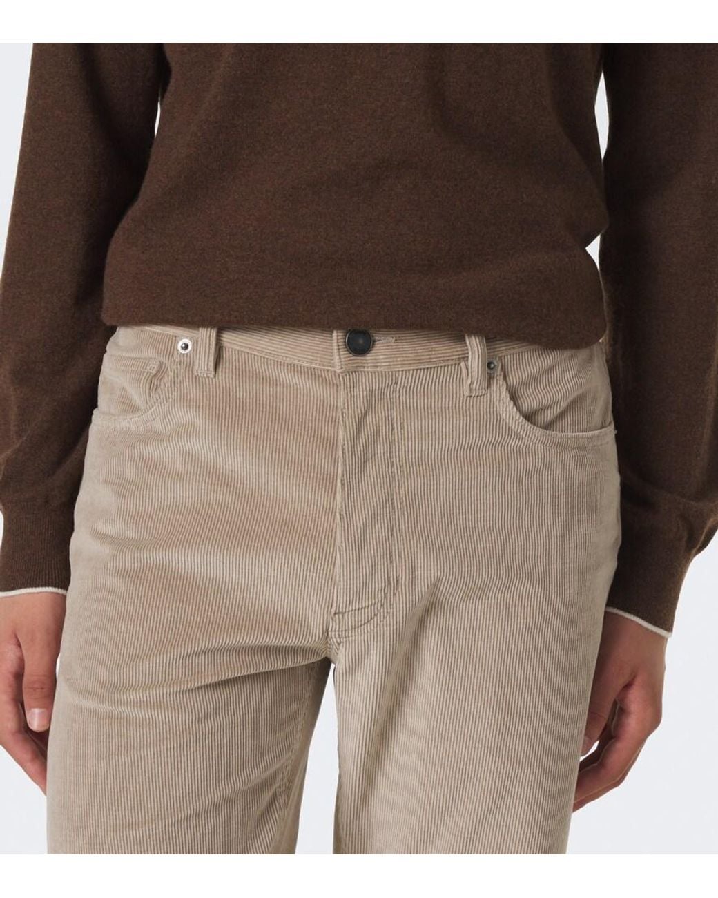 Zegna Natural Roccia Corduroy Straight Pants for men