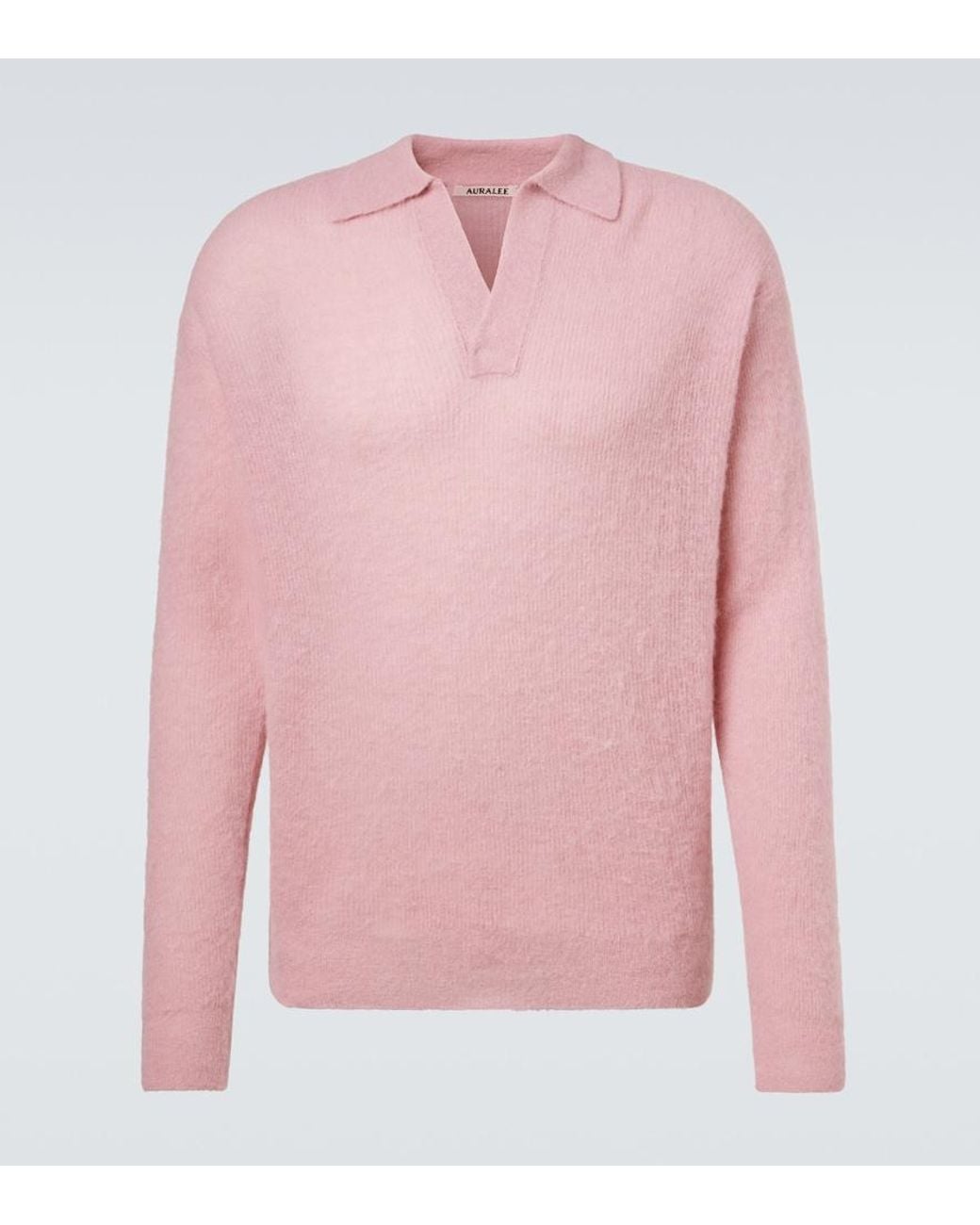 Auralee Pink Alpaca-Blend Sweater for men