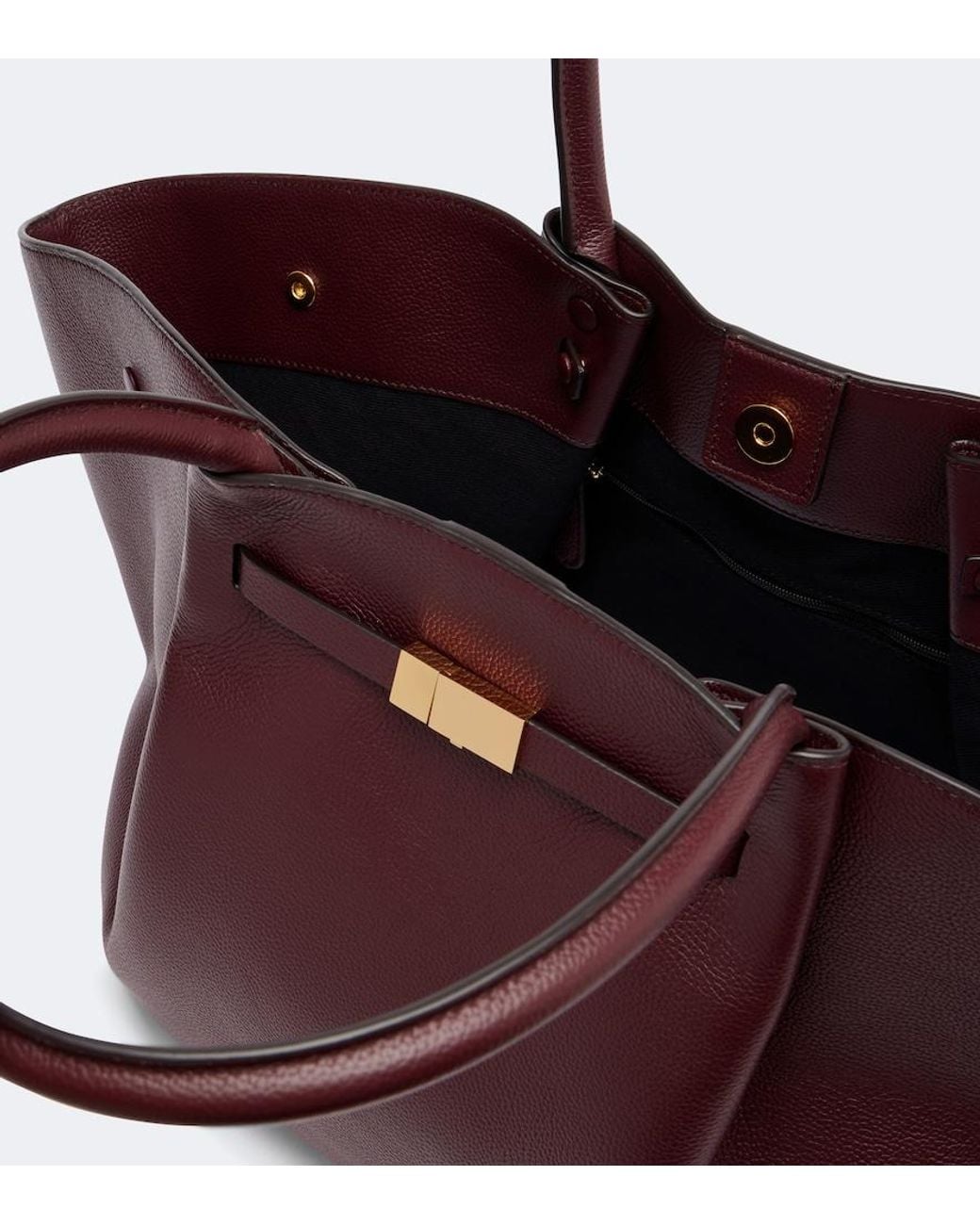 DeMellier London Purple New York Medium Leather Tote Bag