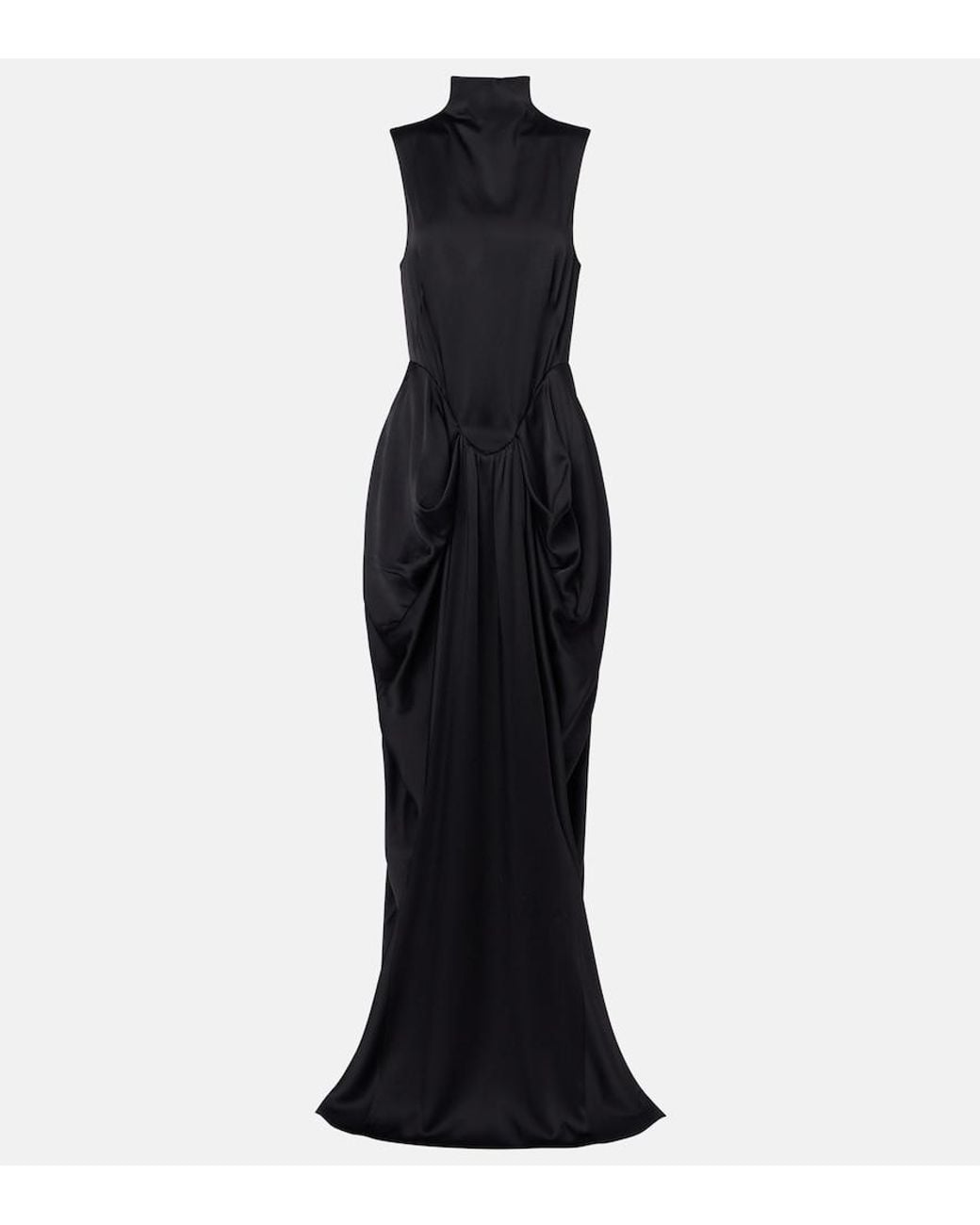 Stella McCartney Black Draped Satin Gown