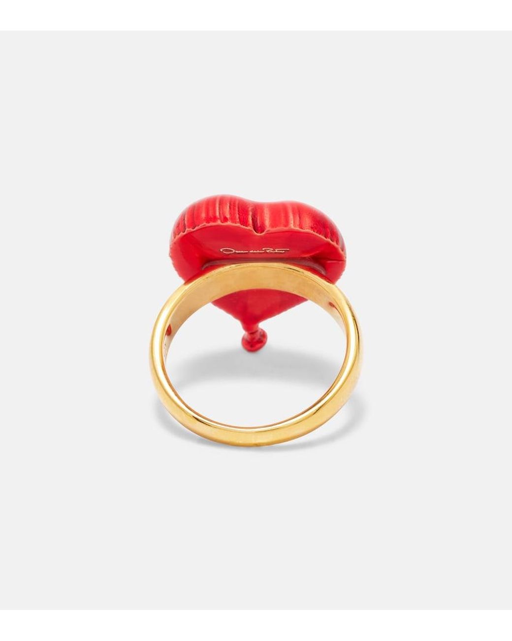 Oscar de la Renta Red Heart Balloon Ring