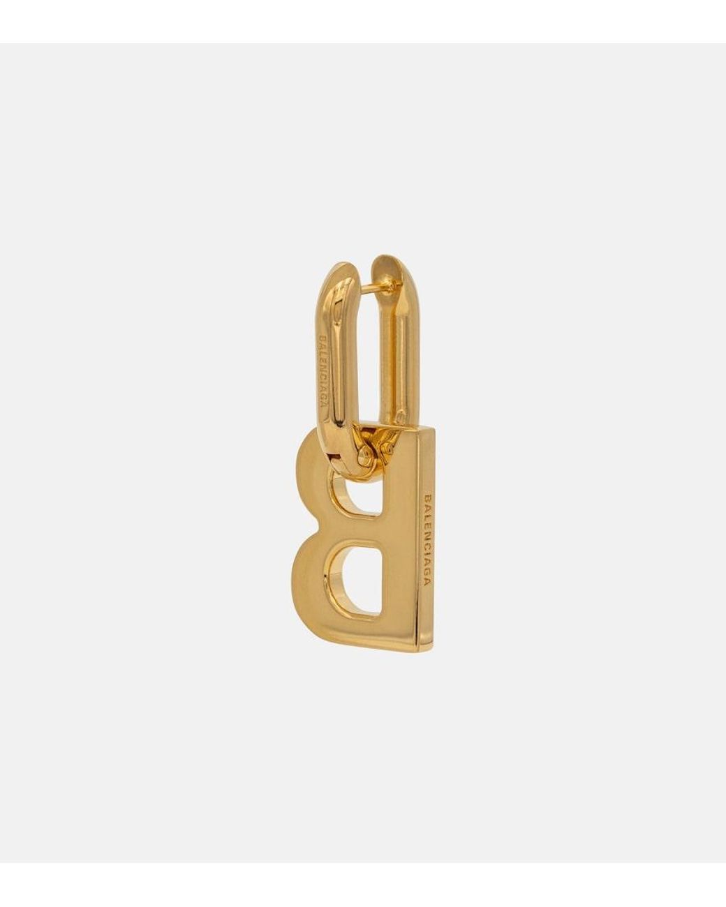 Balenciaga Metallic B Chain Xl Earrings
