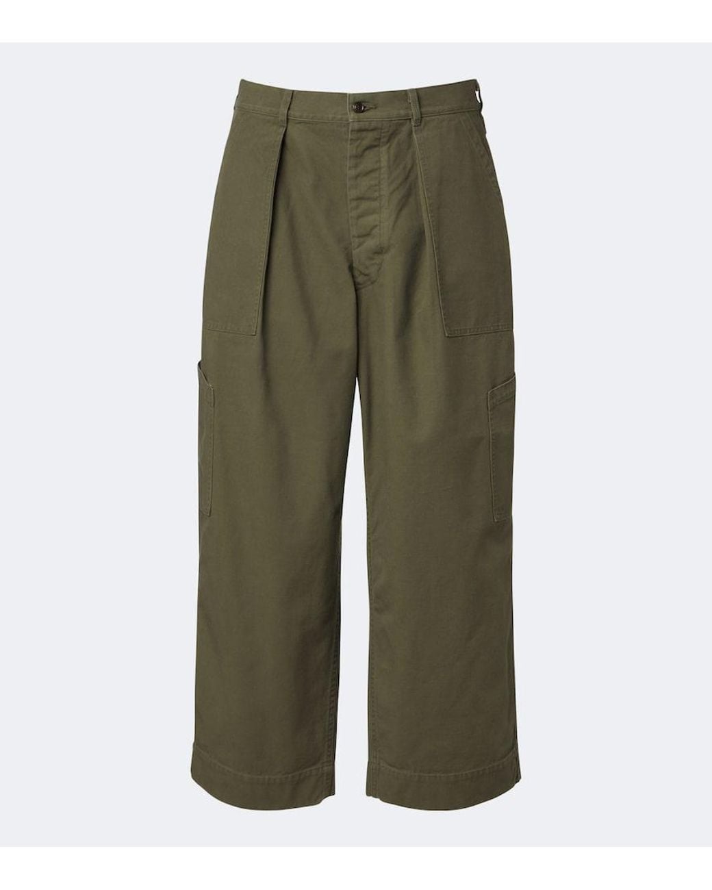 A.PRESSE Green Cotton Wide-Leg Pants for men