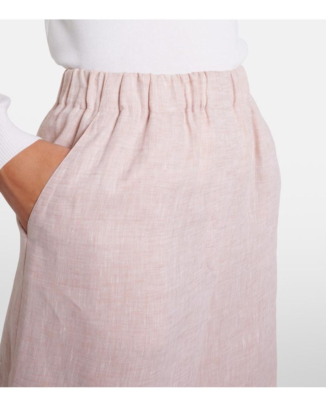 Loro Piana Pink Valerio Linen Wide-Leg Pants